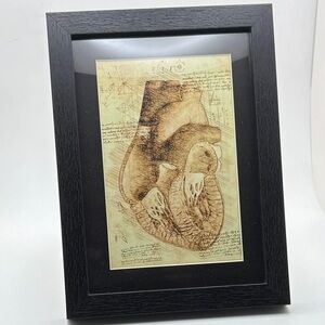 🖤 Vintage Anatomy Heart Art Print – 5x7 Framed 🫀📜